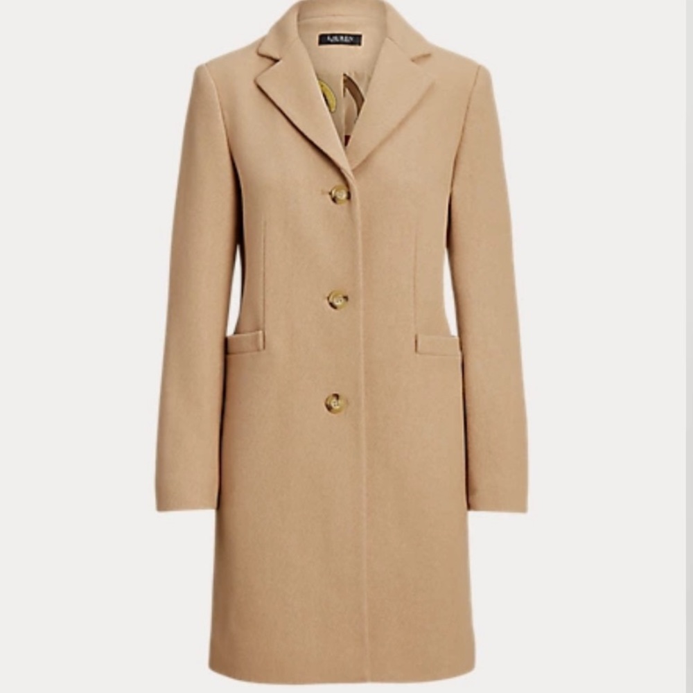 Lauren Ralph Lauren Wool Blend Reefer Coat - Petite
